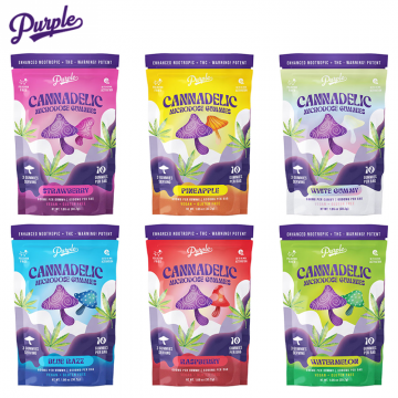 PURPLE CANNADELIC MICRODOSE MUSHROOM GUMMIES 6000MG/10CT/10PK