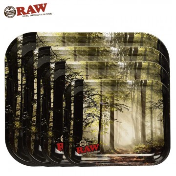 RAW SMOKEY FOREST METAL ROLLING TRAY 