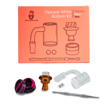 SPACEKING OPAQUE WHITE BOTTOM GLASS BANGER KIT