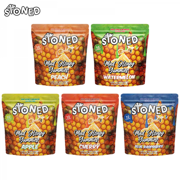 STONED MAD HONEY MUSHROOM GUMMIES 10,000MG/10CT/10PK