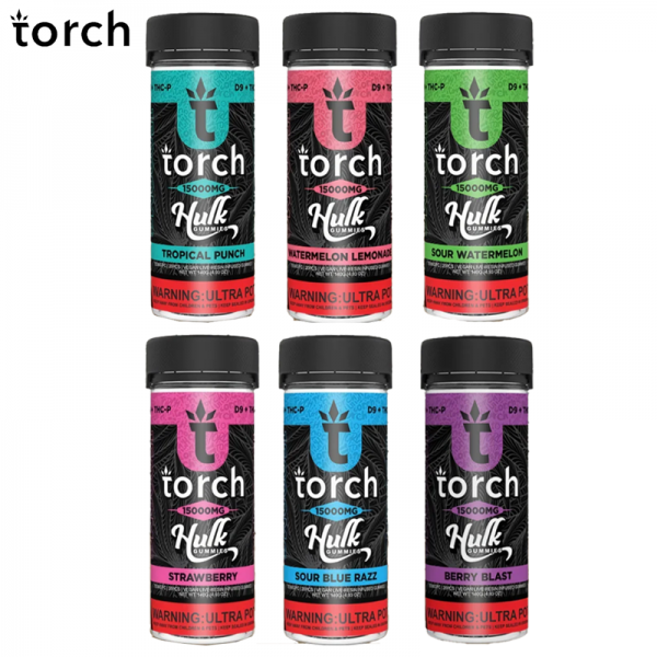 TORCH D9 + THC-P LIVE RESIN HULK GUMMIES 15,000MG/20CT/6PK