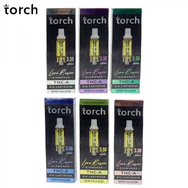 TORCH LIVE RESIN LIQUID DIAMOND THC-A VAPE CARTRIDGE 3.5GM/5CT/PK