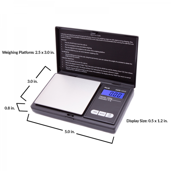 AWS-1KG X 0.1G DIGITAL POCKET SCALE