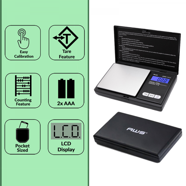 AWS-1KG X 0.1G DIGITAL POCKET SCALE