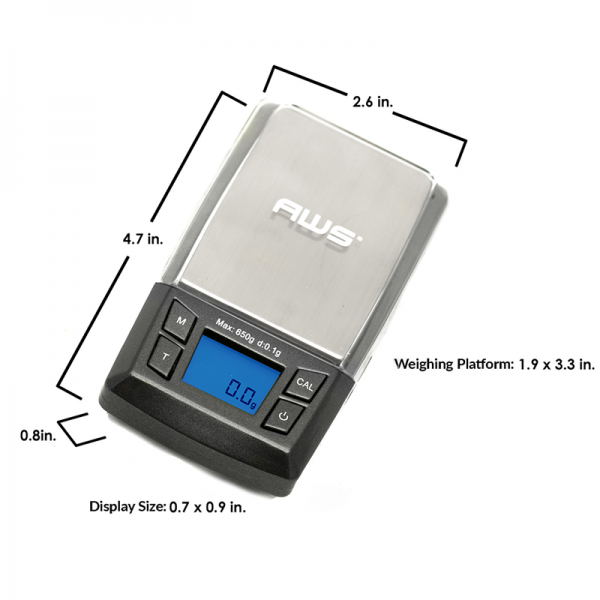 AWS AERO 650 X 0.1G DIGITAL POCKET SCALE